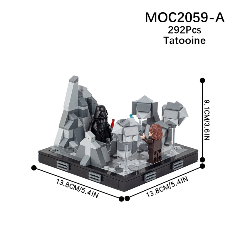 MOC2059 Star Wars Obi-Wan Kenobi vs Darth Vader Tatooine Building Blocks Bricks Kids Toys for Children Gift MOC Parts