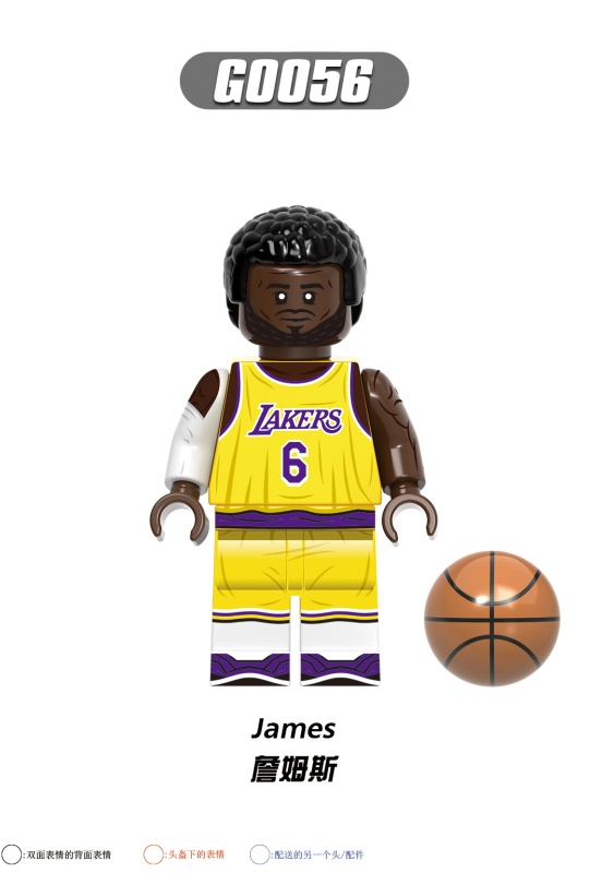 G0107 Athletes Kobe Curry Jordan Durant Harden O'Neal Letter Bro James Action Figure Building Blocks Kids Toys