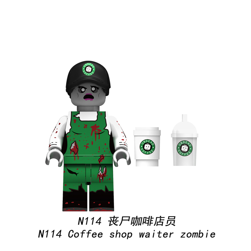N109-116 Doomsday & Zombie Action Figures Line Infantry Zombie Wehrmacht Zombie Micah Zombie Judge Zombie Mr President Coffee shop waiter Zombie Fusako Capitalist Zombie Compatible with MiniFigs Building Blocks Kids Toys Gift 粤睿智达