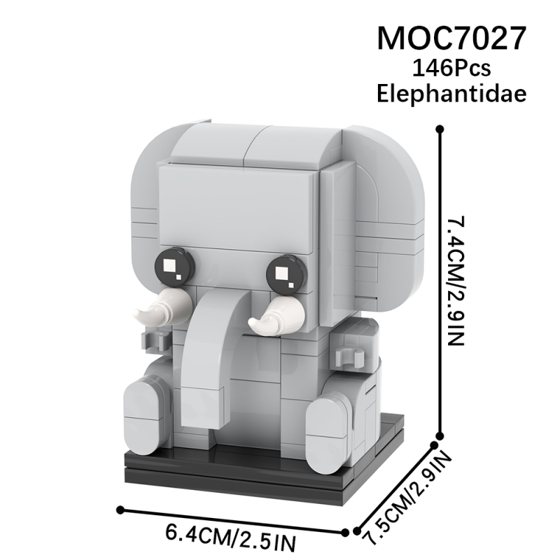 MOC7027 Creativity series 3D Animal elephant brickheadz Building Blocks Bricks Kids Toys for Children Gift MOC Parts