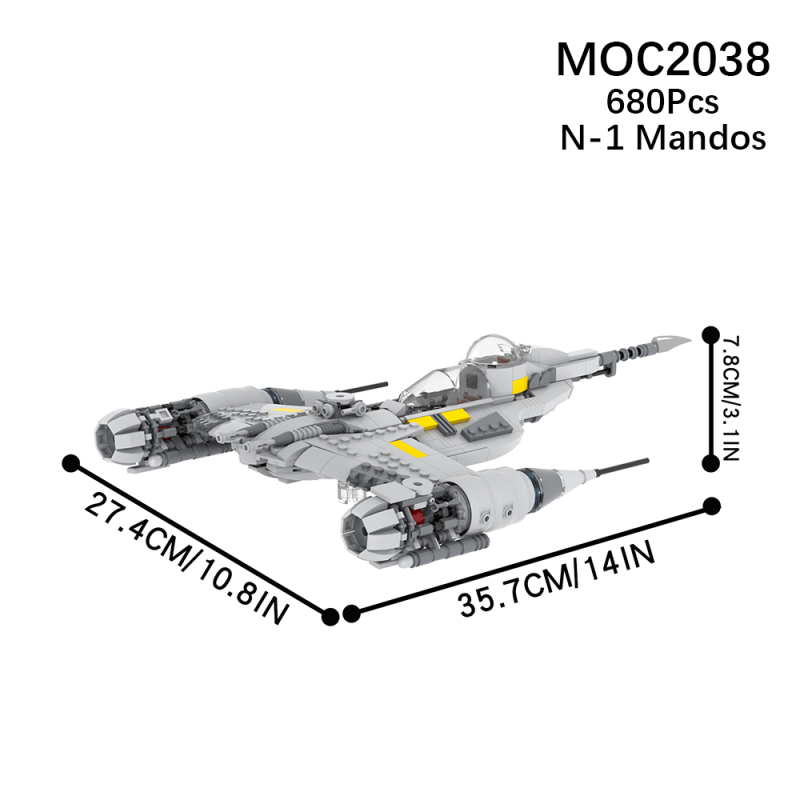MOC2038 Star Wars Mandalorian N-1 Building Blocks Bricks Kids Toys for Children Gift MOC Parts