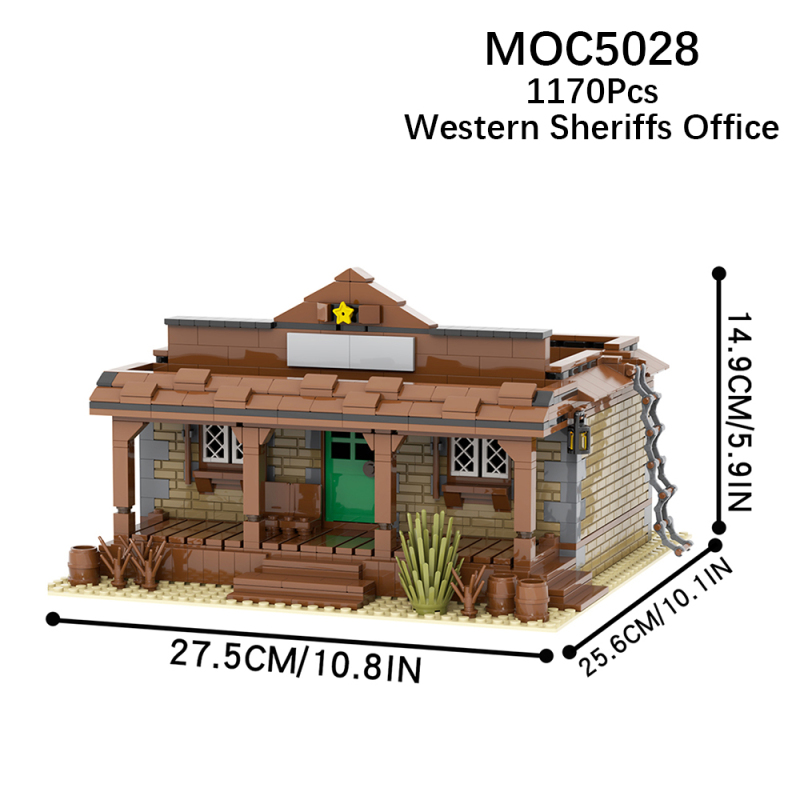 MOC5028 Military Series Western Police Office Building Blocks Bricks Kids Toys for Children Gift MOC Parts