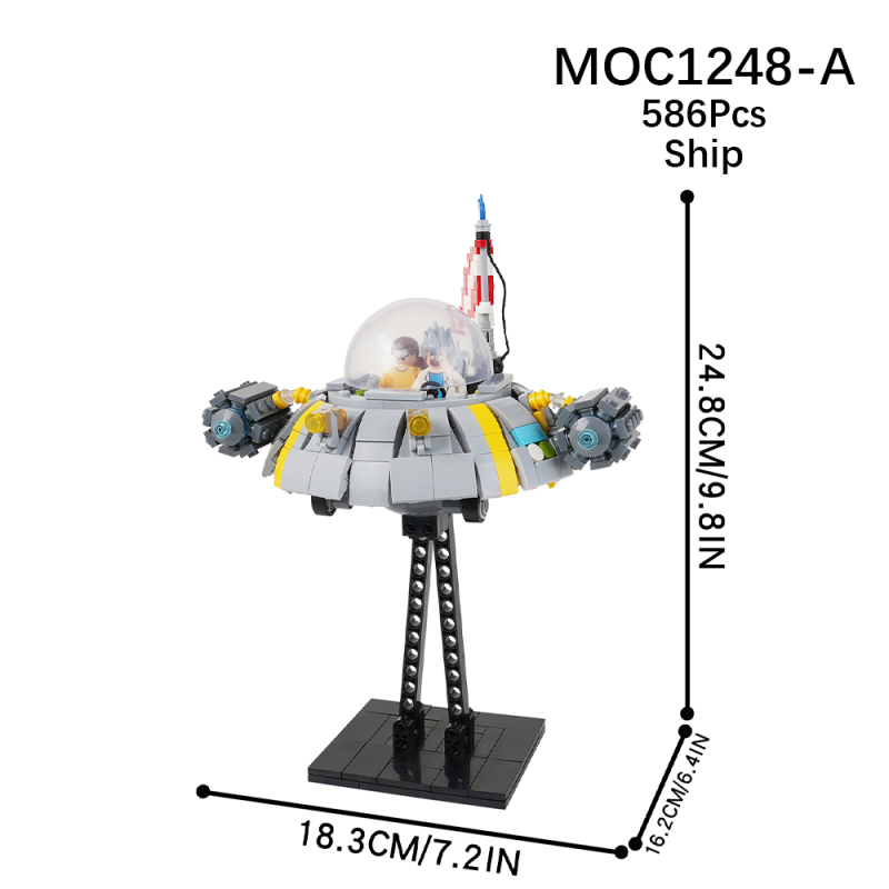 MOC1248 Creativity series Rick spaceship Model Building Blocks Bricks Kids Toys for Children Gift MOC Parts
