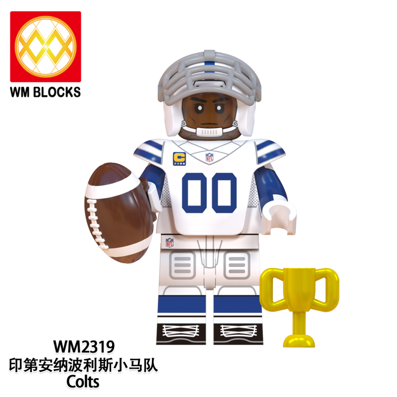 WM6135 Athletes Colts Seahawks Bears Saints Titans Falcoms Bengals Patriots Action Figure Building Blocks Kids Toys