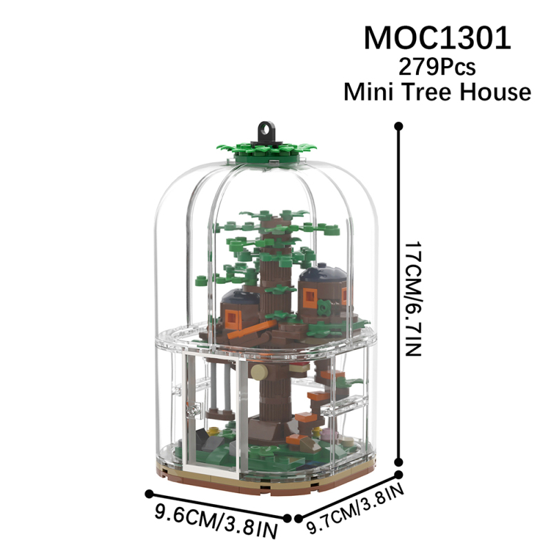 MOC1301 Creativity series Mini Tree House Scene Building Blocks Bricks Kids Toys for Children Halloween Gift MOC Parts