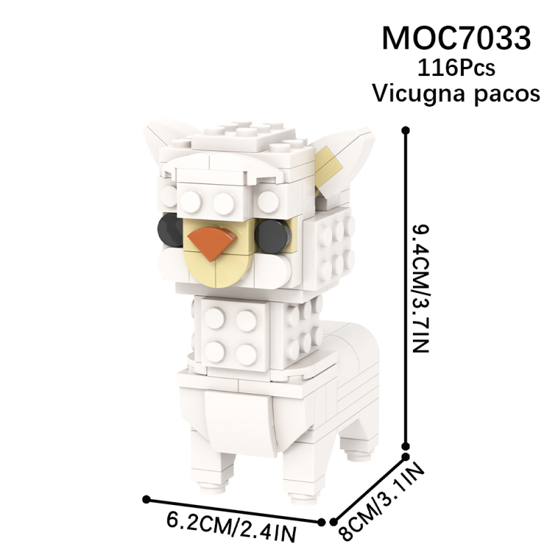 MOC7033 Creativity series 3D Animal alpaca brickheadz Building Blocks Bricks Kids Toys for Children Gift MOC Parts