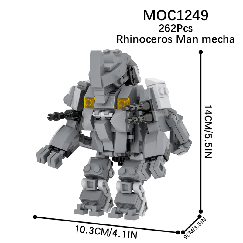 MOC1249 Creativity series Rhinoceros Man mecha Model Building Blocks Bricks Kids Toys for Children Gift MOC Parts