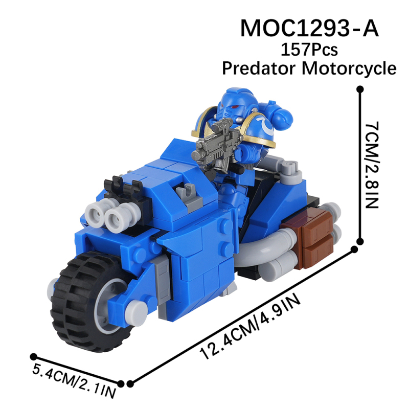 MOC1293 MOC1294 MOC1295 Creativity series Predator Motorcycle Building Blocks Bricks Kids Toys for Children Halloween Gift MOC Parts