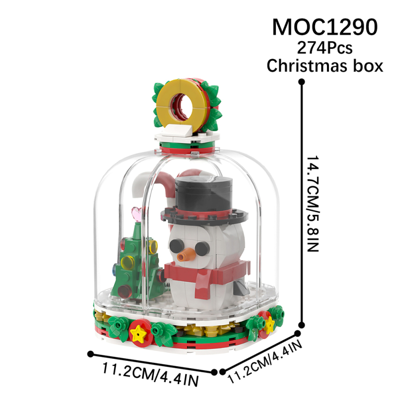 MOC1290 Creative series Colorful Christmas Box Building Blocks Bricks Kids Toys for Children Gift MOC Parts