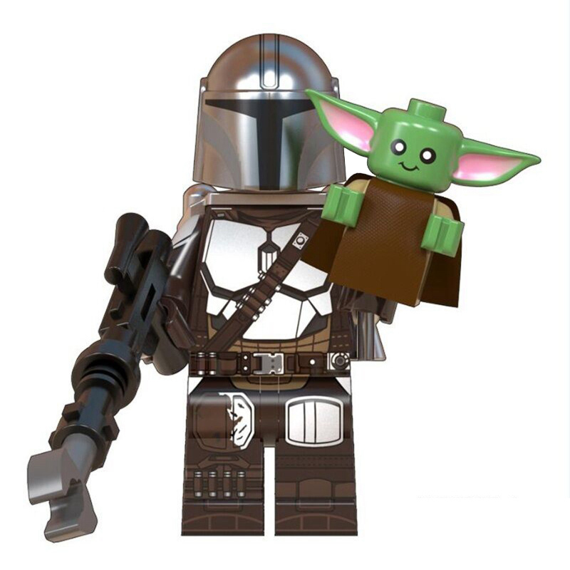 WM916-A Star Wars The Mandalorian With Baby Yoda Action Figure Building Blocks Kids Toys