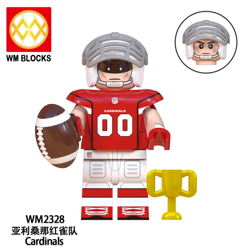 WM6136 Athletes Chargers Cardinals Texans Panthers Raiders Lions Washington Jaguars Action Figure Building Blocks Kids Toys