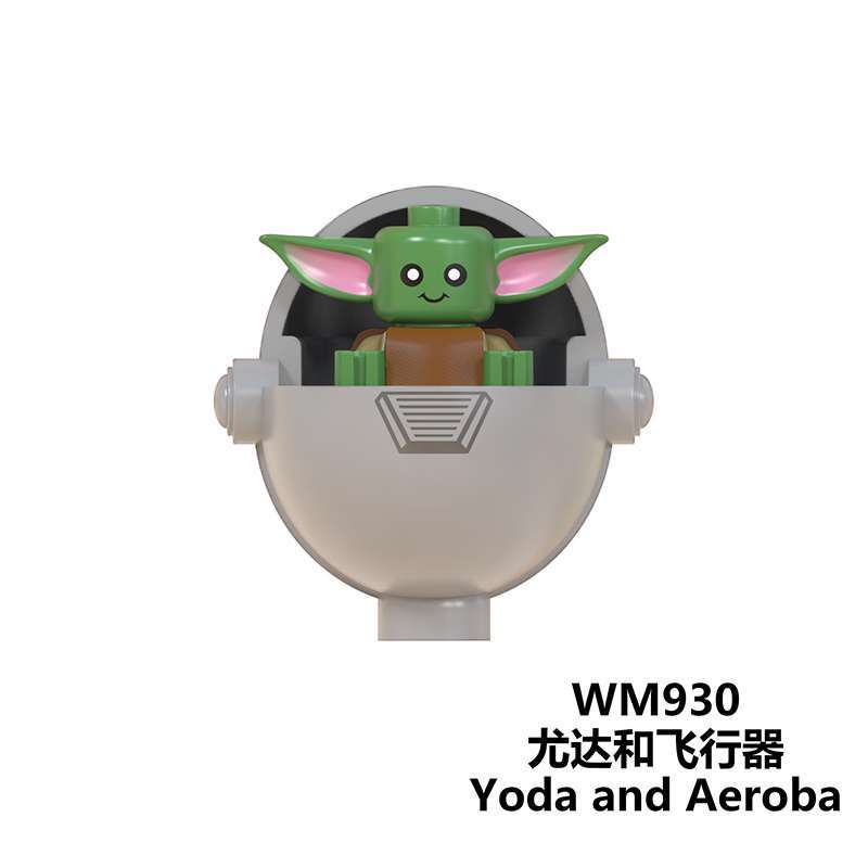 WM929 WM930 Star Wars Baby Yoda And Aeroba Action Figure Building Blocks Kids Toys