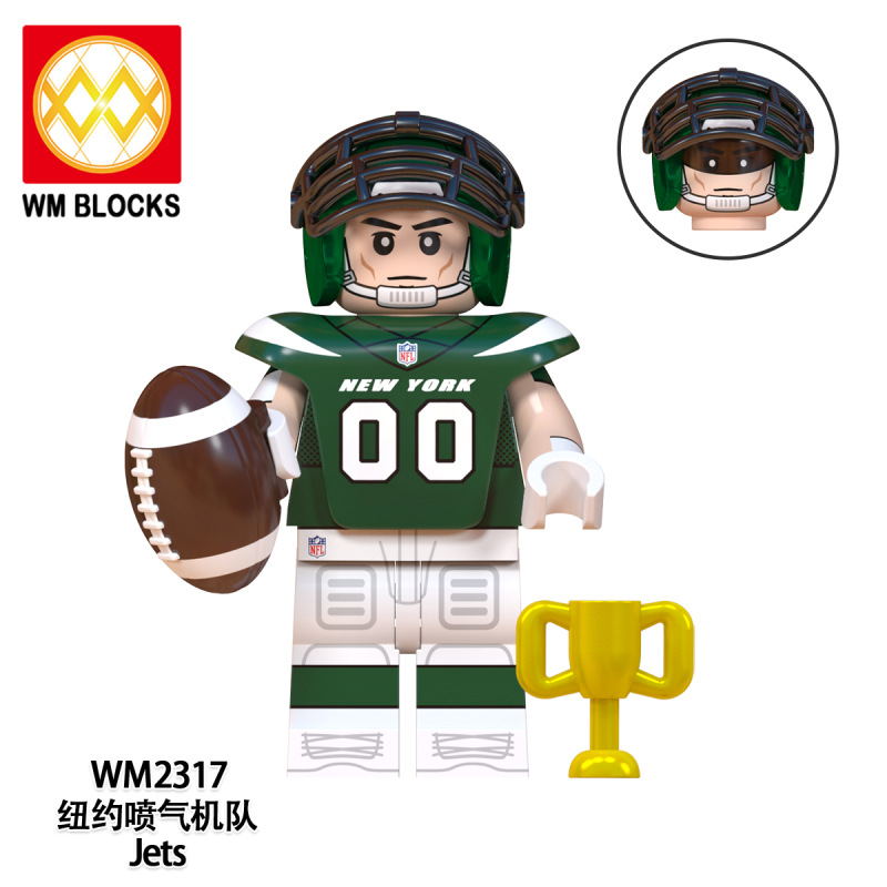 WM6134 Baseball Player celebrity  Pittsburgh Steelers Los Angeles Rams Tampa Bay Pirates Miami Dolphins New York Giants Green Bay Packers New York Jets Minnesota Vikings Action Figure Building Blocks Kids Toys