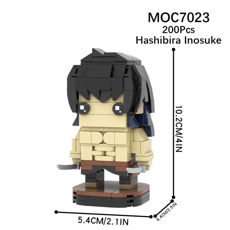 MOC7023 Creativity series Anime Demon Slayer Hashibira Inosuke Action Figure Model Building Blocks Bricks Kids Toys for Children Gift MOC Parts