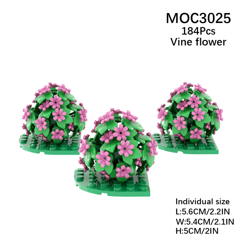 MOC3025 Farm Series Vine Flowers Building Blocks Bricks Kids Toys for Children Gift MOC Parts