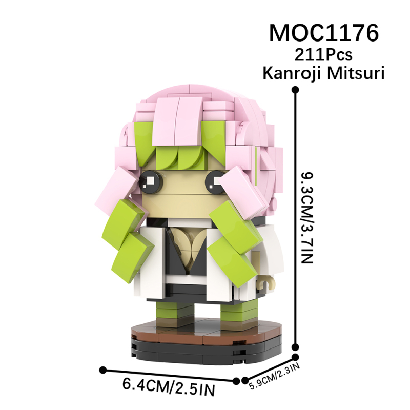 MOC1176 Creativity series Demon Slayer Kanroji Mitsuri brickheadz Building Blocks Bricks Kids Toys for Children Gift MOC Parts