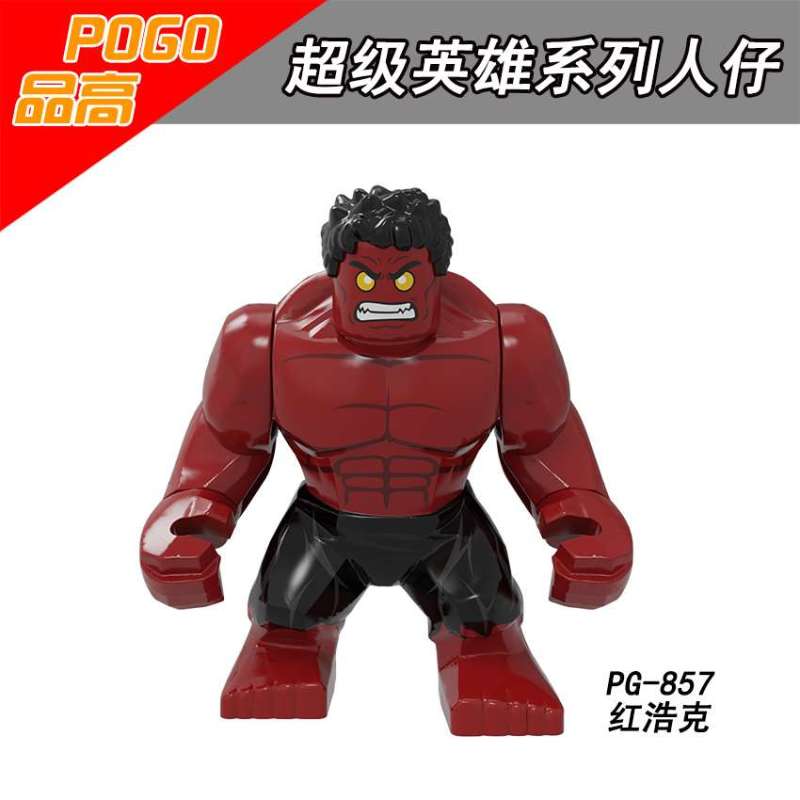 PG8262 Movie Series Superhero Big Man Black Panther Captain America Red Hulk Drax Rocky Deadpool Action Figures Building Blocks Kids Toys