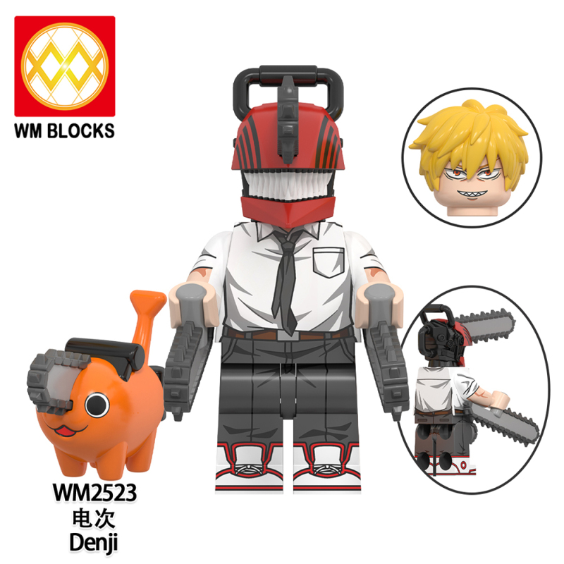 WM6159 Anime Chainsaw Man Denji Pochita Makima Samurai Sword Hayakawa Aki Power Mitaka Asa Action Figure Building Blocks Kids Toys