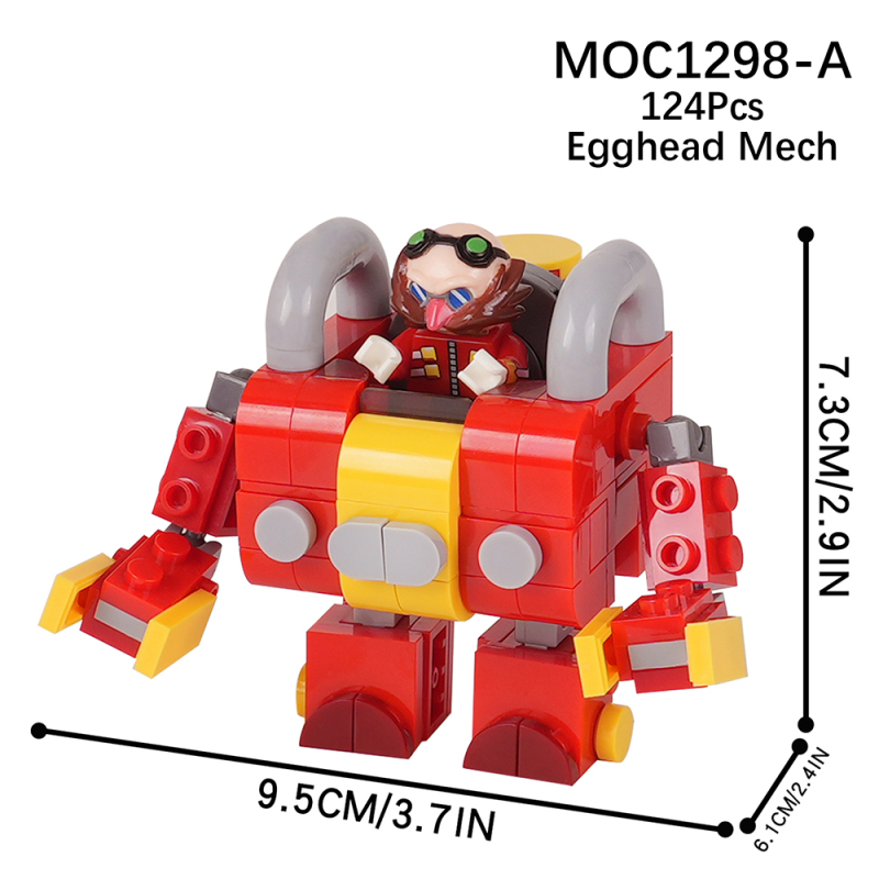 MOC1298 Creativity series Anime sonic Egghead Mech Building Blocks Bricks Kids Toys for Children Gift MOC Parts