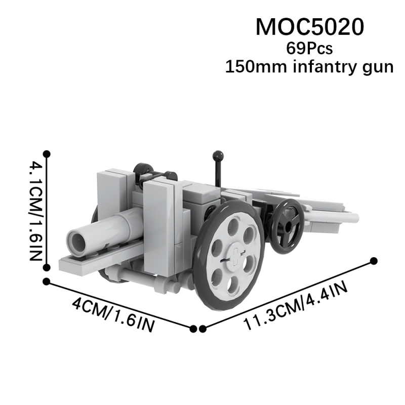 MOC5020 Military Series 150mm infantry gun   Building Blocks Bricks Kids Toys for Children Gift MOC Parts