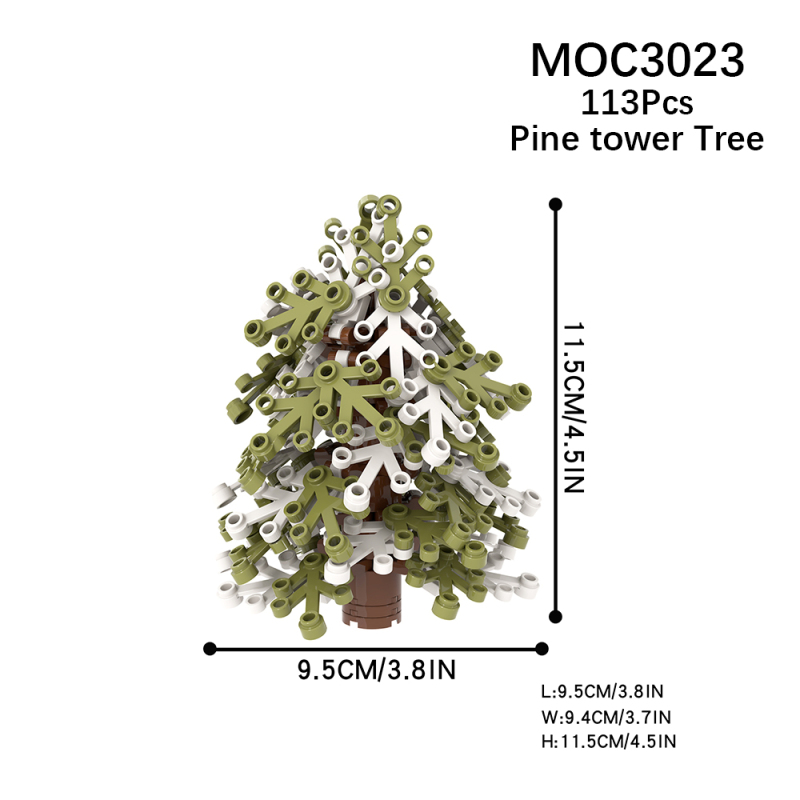 MOC3023 City Series Plant pine cone tree Building Blocks Bricks Kids Toys for Children Gift MOC Parts