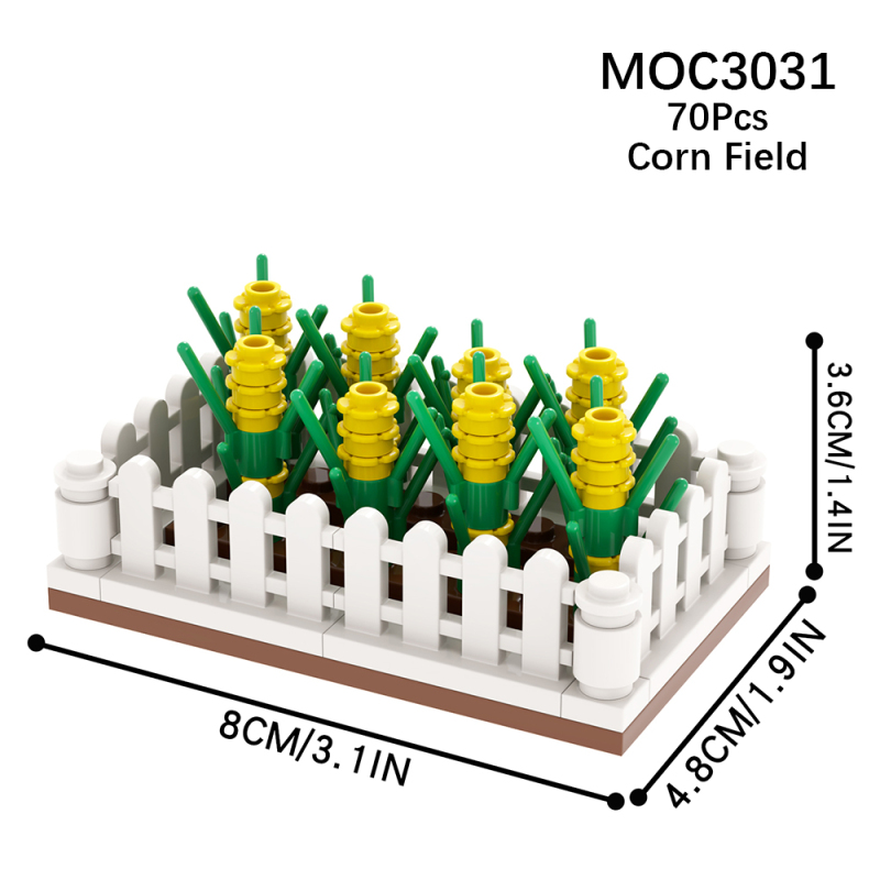 MOC3031 Farm Series Corn Field Model Building Blocks Bricks Kids Toys for Children Gift MOC Parts