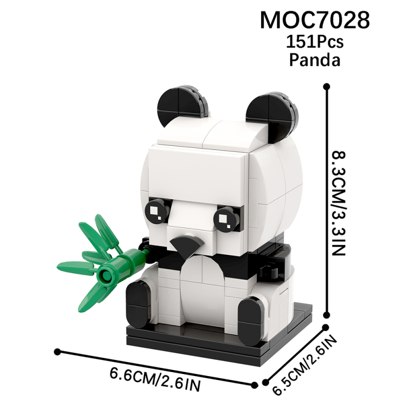MOC7028 Creativity series 3D Animal Panda Brickheadz Building Blocks Bricks Kids Toys for Children Gift MOC Parts