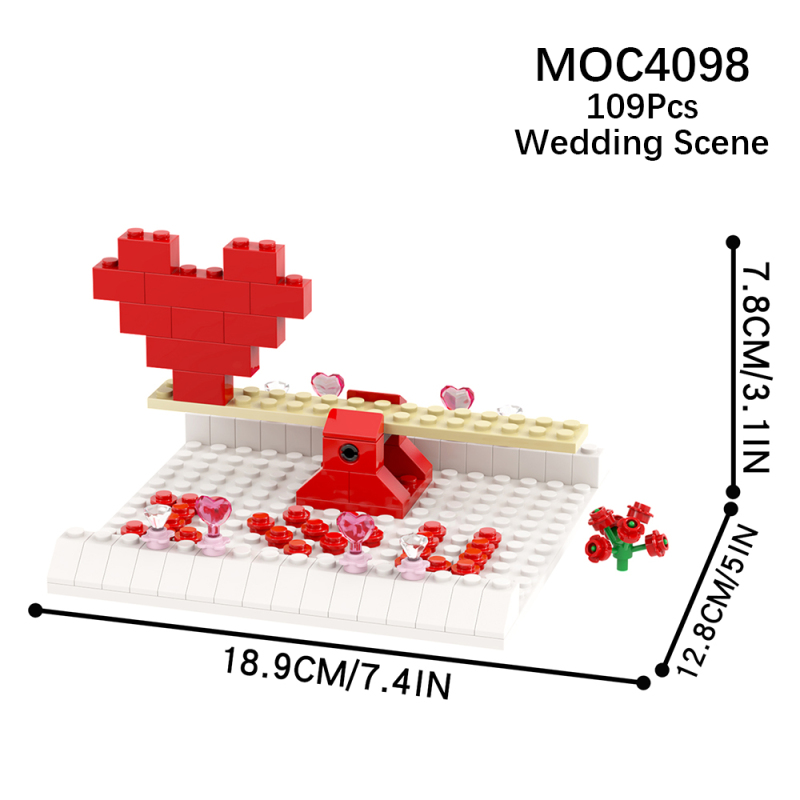 MOC4098 City Series Outdoor Wedding Scene Model Building Blocks Bricks Kids Toys for Children Gift MOC Parts