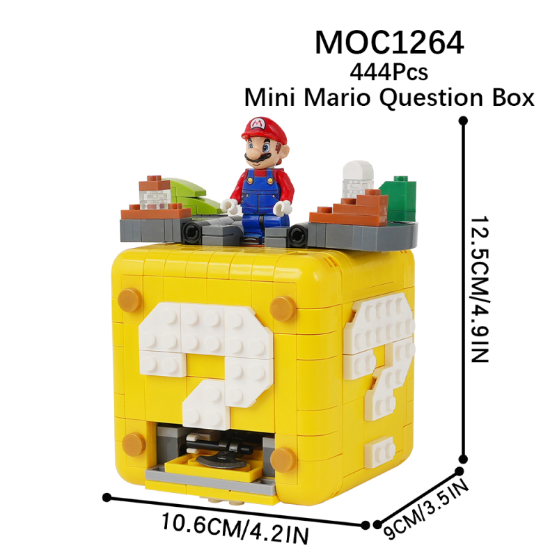 MOC1264 Creativity series Mini Super Mario Question Mark Box Model Building Blocks Bricks Kids Toys for Children Gift MOC Parts