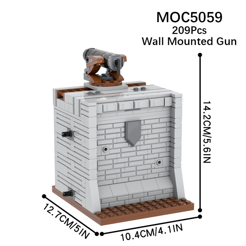 MOC5059 Military Series Anime Attack on Titan Wall Mounted Gun Building Blocks Bricks Kids Toys for Children Gift MOC Parts