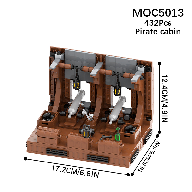 MOC5013 Military series Pirate Cabin Building Blocks Bricks Kids Toys for Children Gift MOC Parts