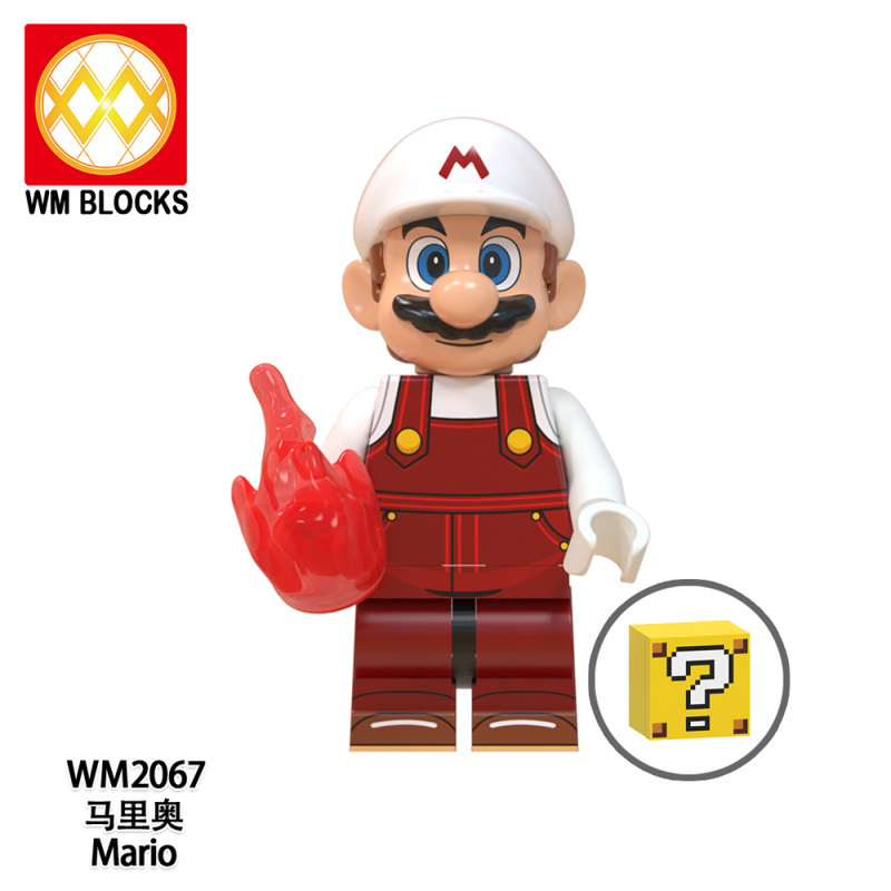 WM6103 Mario GAME Mario Toad Charles Martinet Wario BIGI T·Yoshisaur Munchakoopas Bowser Action Figure Building Blocks Kids Toys