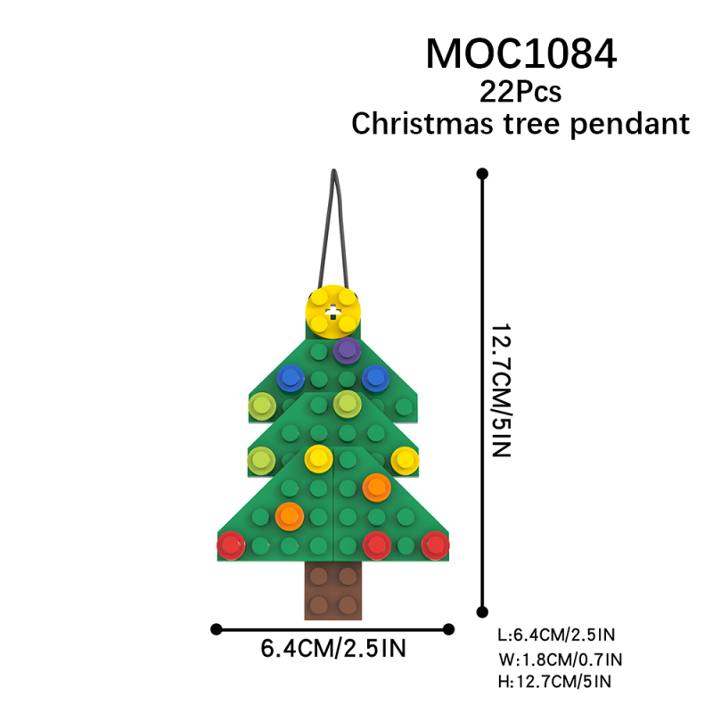 MOC1084 Christmas Series Christmas Tree Pendant Building Blocks Bricks Kids Toys for Children Gift MOC Parts