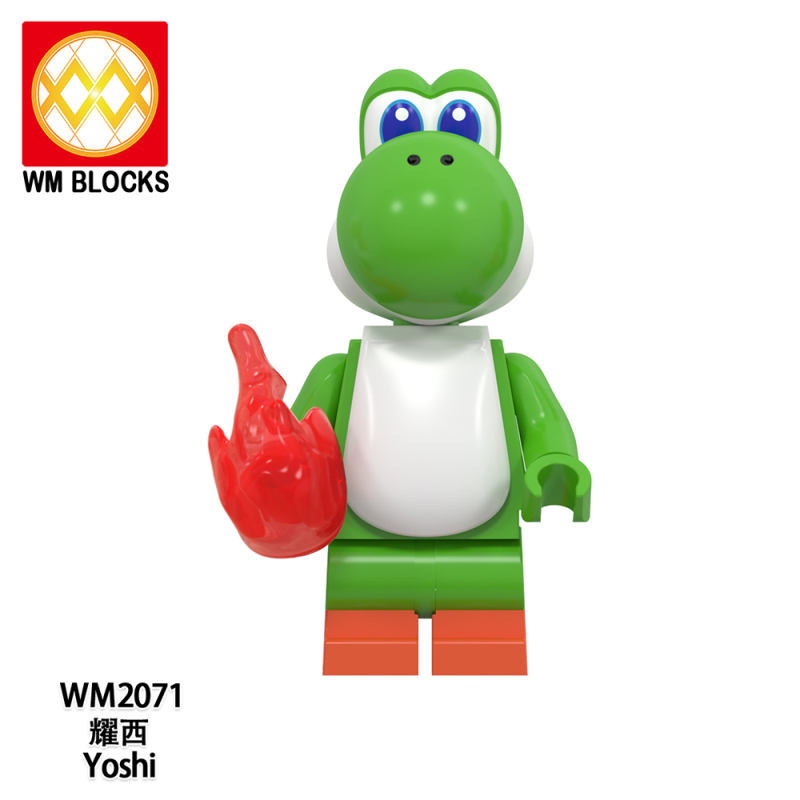 WM6103 Mario GAME Mario Toad Charles Martinet Wario BIGI T·Yoshisaur Munchakoopas Bowser Action Figure Building Blocks Kids Toys