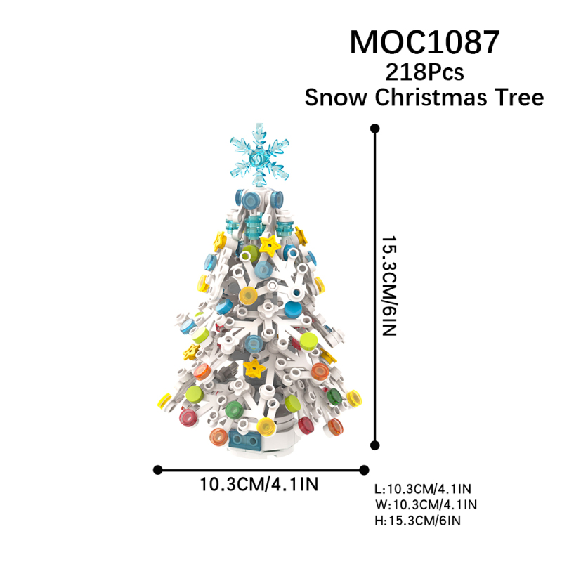 MOC1087 Christmas Tree Decoration Building Blocks Bricks Kids Toys for Children Gift MOC Parts