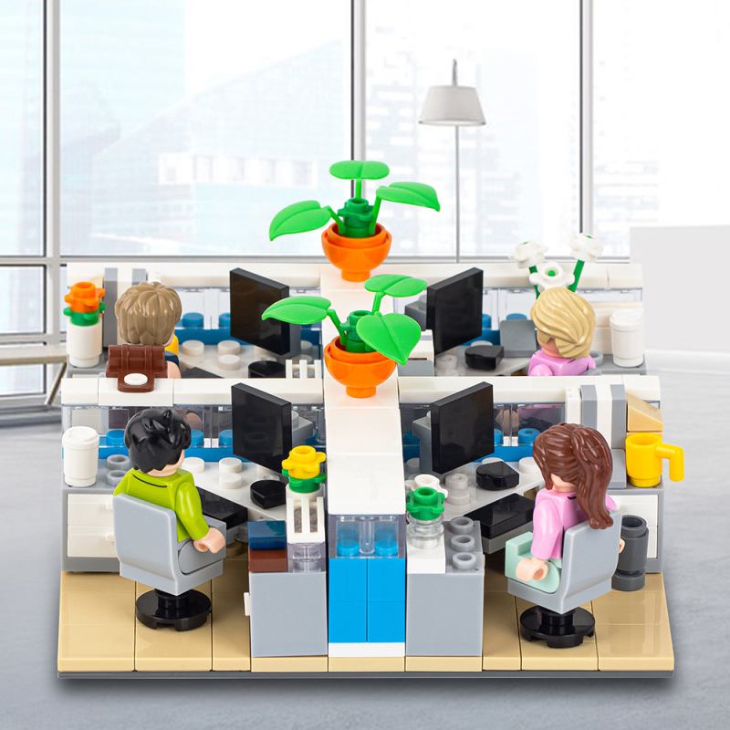 MOC4072 City Series Office Scene Buildig Blocks Bricks Kids Toys for Children Gift MOC Parts 