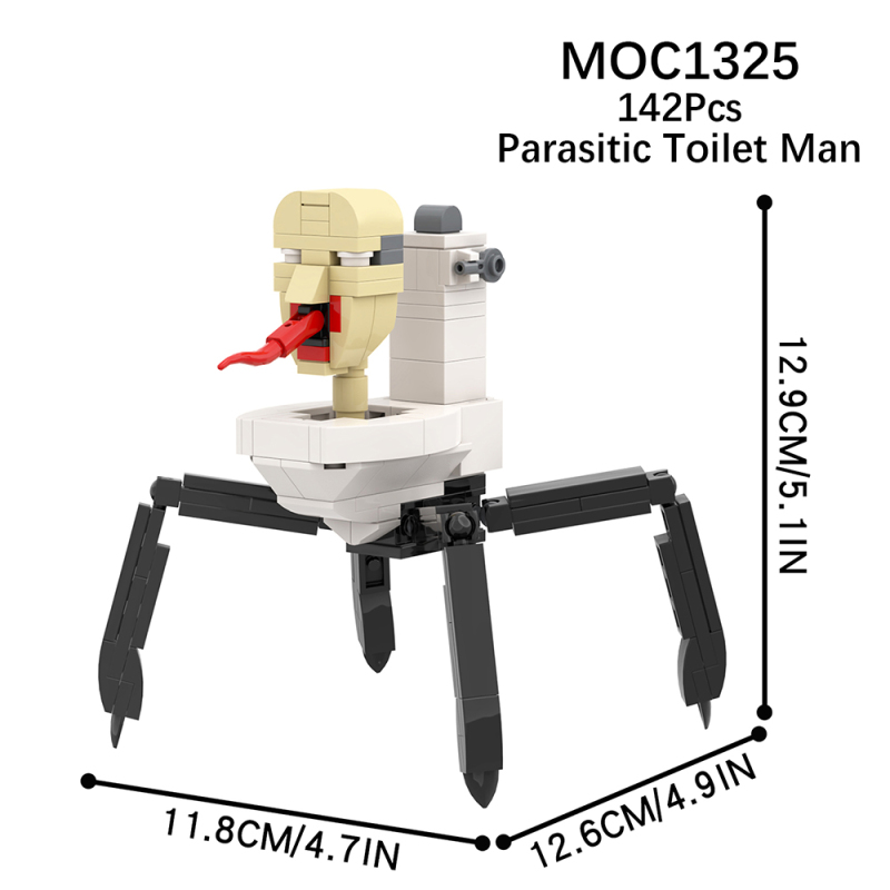 MOC1325 Creativity series Skibidi Toilet Game Parasitic Toilet Man Character Model Building Blocks Bricks Kids Toys for Children Gift MOC Parts