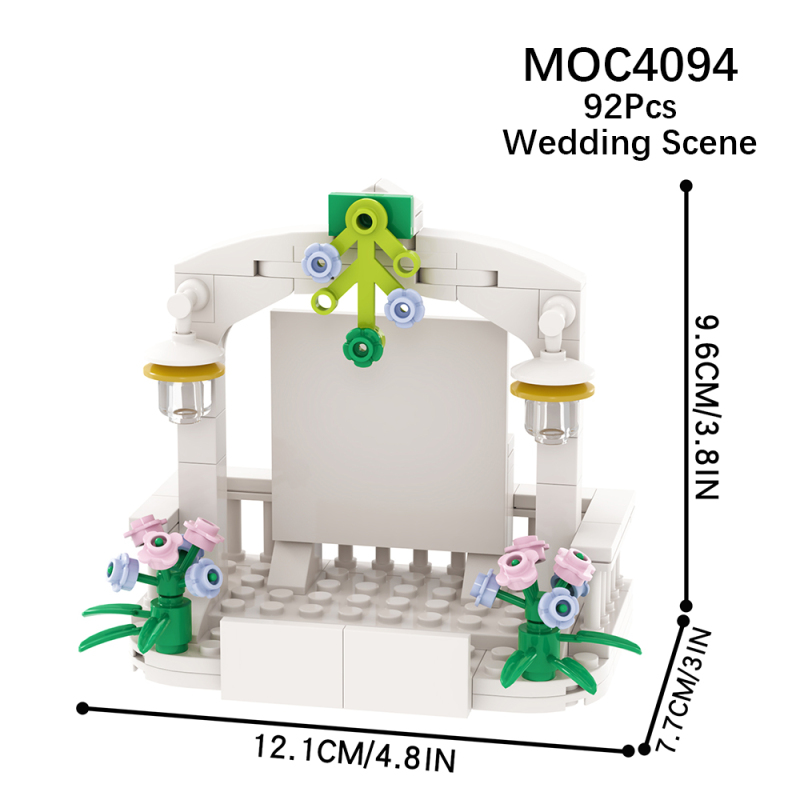 MOC4094 City Series Wedding Scene Model Building Blocks Bricks Kids Toys for Children Gift MOC Parts