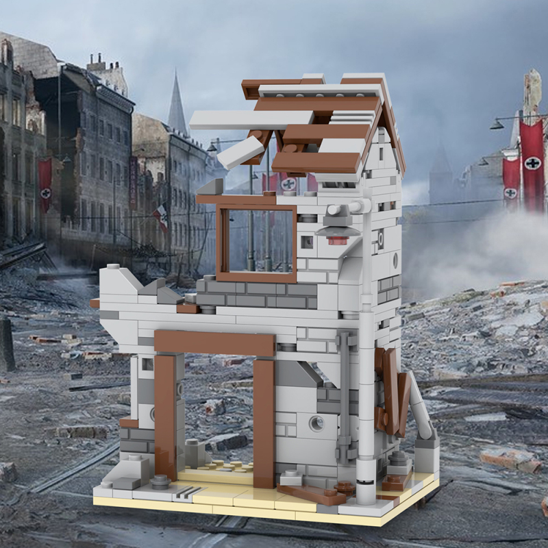 MOC5060 Military Series Battlefield Ruins Building Building Blocks Bricks Kids Toys for Children Gift MOC Parts