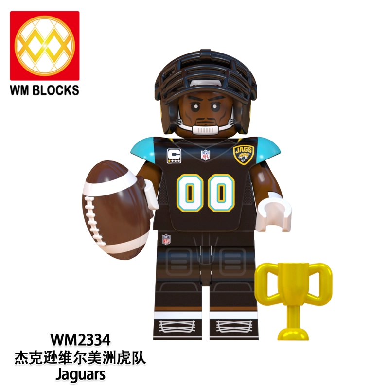 WM6136 Athletes Chargers Cardinals Texans Panthers Raiders Lions Washington Jaguars Action Figure Building Blocks Kids Toys