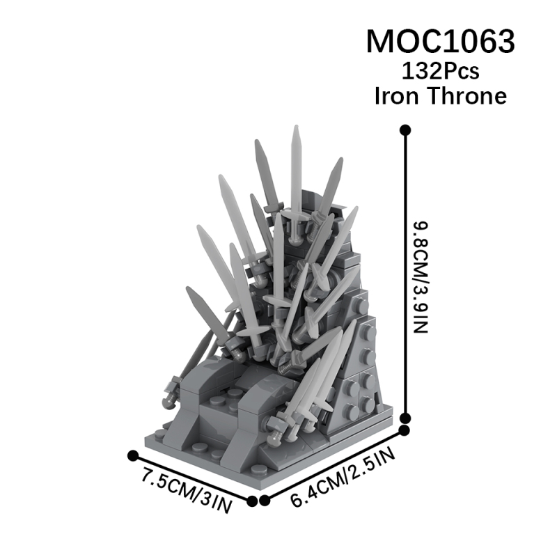 MOC1063 Creativity series Game of Thrones Iron Throne Building Blocks Bricks Kids Toys for Children Gift MOC Parts