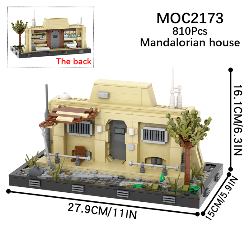 MOC2173 Star Wars Movie series Mandalorian Hut Street View Building Blocks Bricks Kids Toys for Children Gift MOC Parts