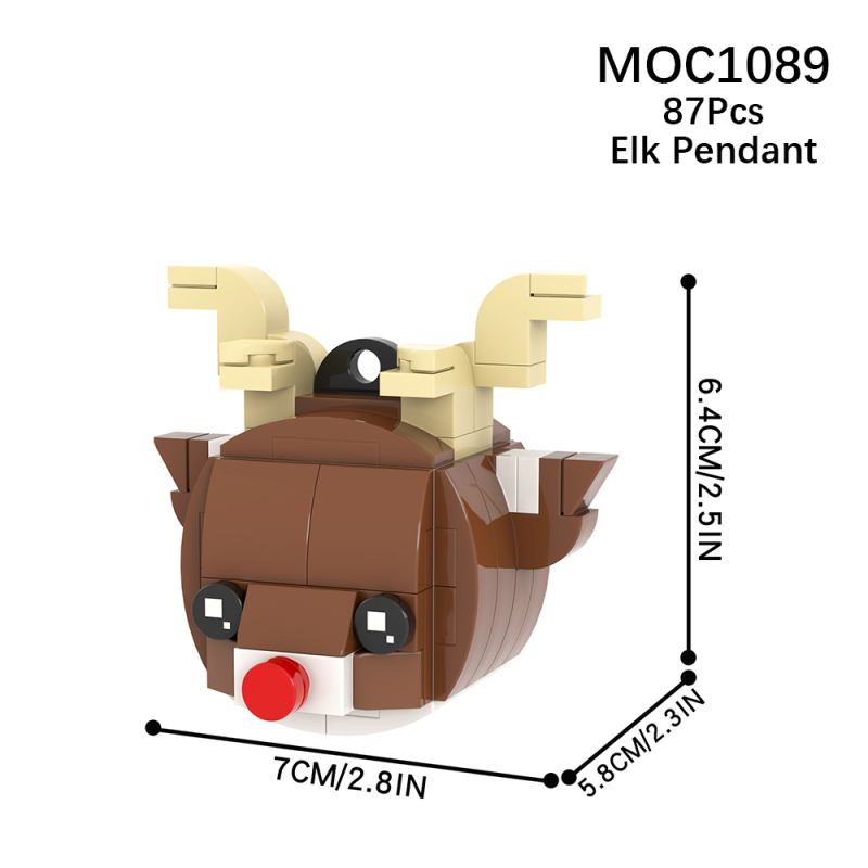 MOC1089 Creativity series Christmas elk pendant Building Blocks Bricks Kids Toys for Children Gift MOC Parts