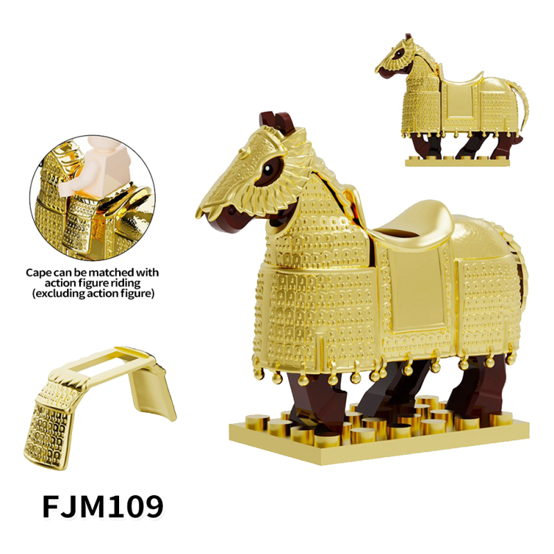 FJM107-114 Medieval War Horse Animals Action Figure Building Blocks Kids Toys
