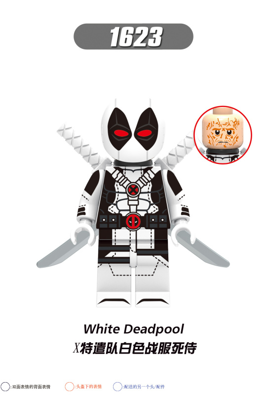 X0302 Marvel Super Hero Deadpool Gwenpool Greenpool Tron Deadpool Pink Yellow Blue White Deadpool Action Figure Building Blocks Kids Toys