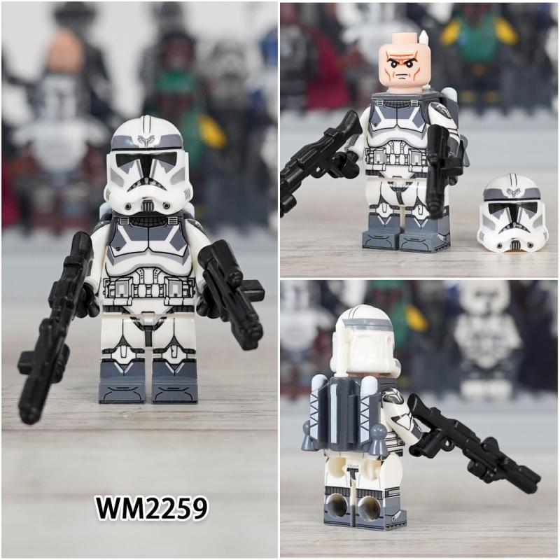 WM6128 Star Wars Wolf Squadron Sergeant Captain of the Wolf Group Clone Cavalry Enhancement Wolf Regiment Heavy Commander of the Wolf Regiment Wolf Raider Action Figure Building Blocks Kids Toys