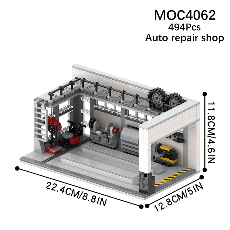 MOC4062 City Series Street View Auto Repair Shop Building Blocks Bricks Kids Toys for Children Gift MOC Parts