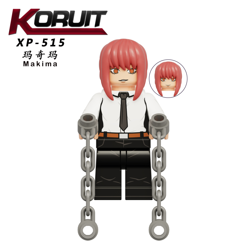 KT1067 Anime Chainsaw Man Denji Power Himeno Hayakawa Aki Makima  Action Figure Building Blocks Kids Toys