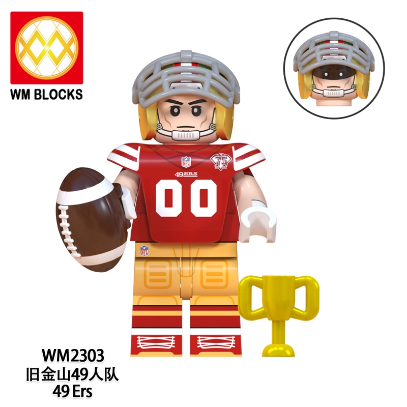 WM6133 Baseball Player celebrity San Francisco 49ers Buffalo Bill Cleveland Brown Dallas Cowboys Philadelphia Eagles Baltimore Ravens Kansas City Chiefs Denver BroncosAction Figure Building Blocks Kids Toys