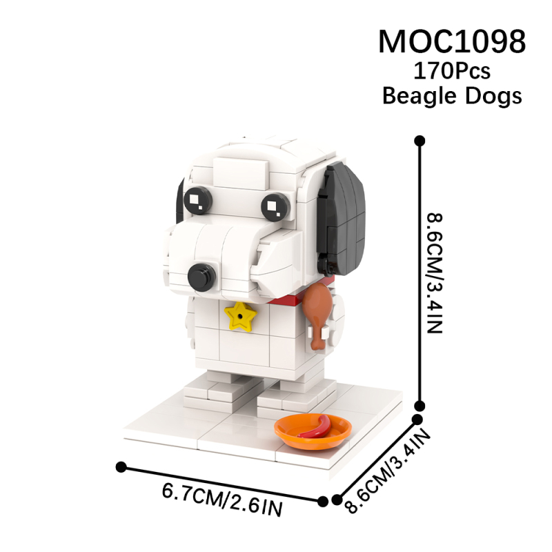 MOC1098 Creativity series  Beagle dogs brickheadz  Building Blocks Bricks Kids Toys for Children Gift MOC Parts
